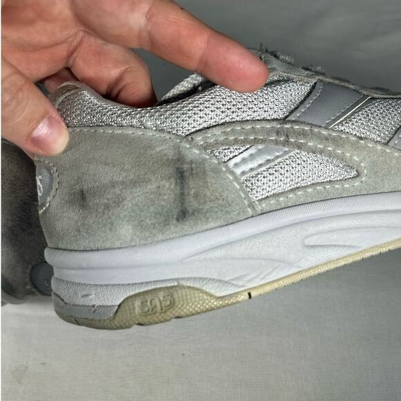 SAS Women’s sz 7 Grey Journey Mesh Lace Up Sneakers Comfort Diabetic Medicare - Picture 3 of 11